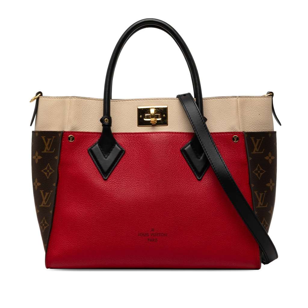 Louis Vuitton Monogram On My Side MM Red Leather Very good condition - Front View