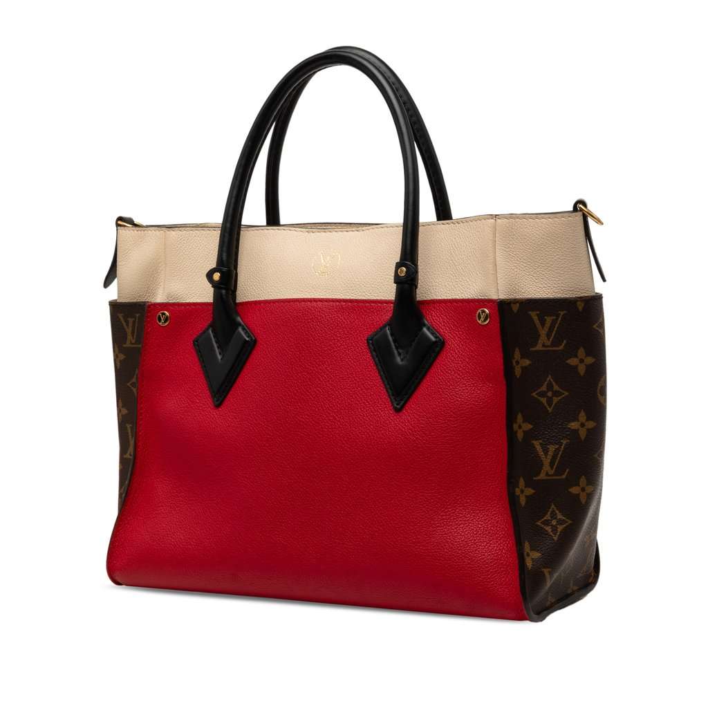 Louis Vuitton Monogram On My Side MM Red Leather Very good condition - Back View