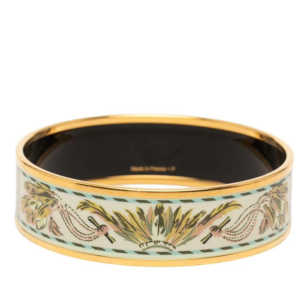 Hermès Wide Enamel Brazil Candeur Bangle 65 White Very good condition - Inside View