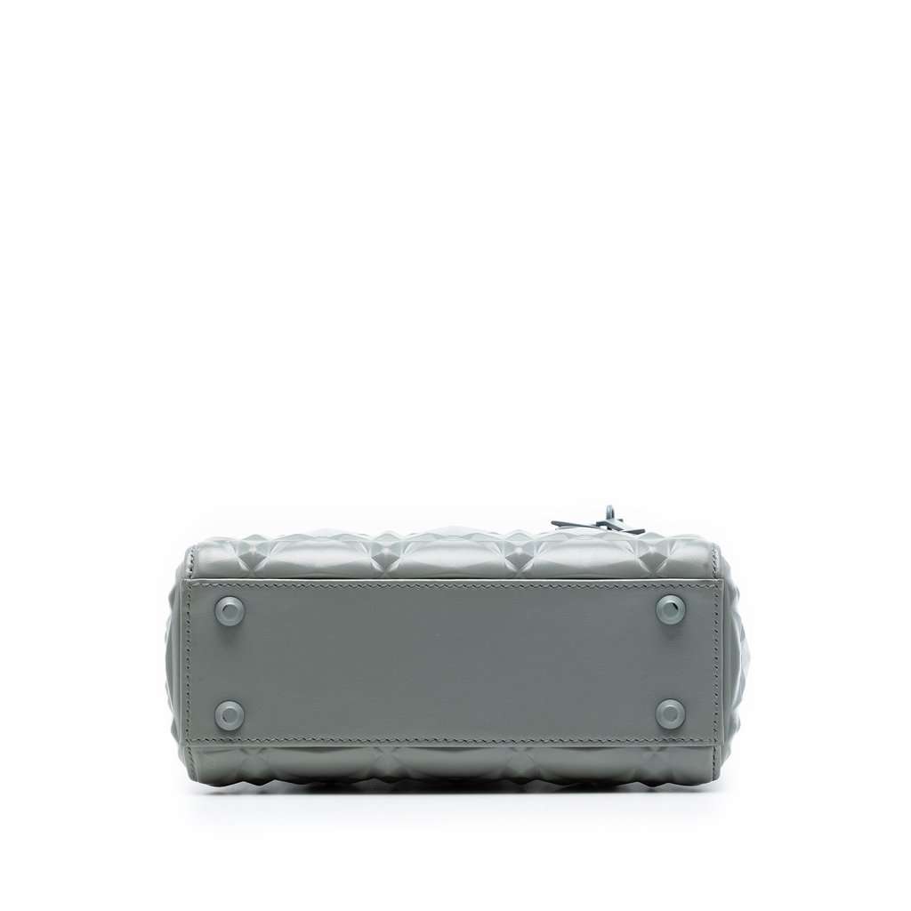 Dior Mini Ultra Matte Calfskin Diamond Cannage Lady Dior Grey Leather Very good - Inside View