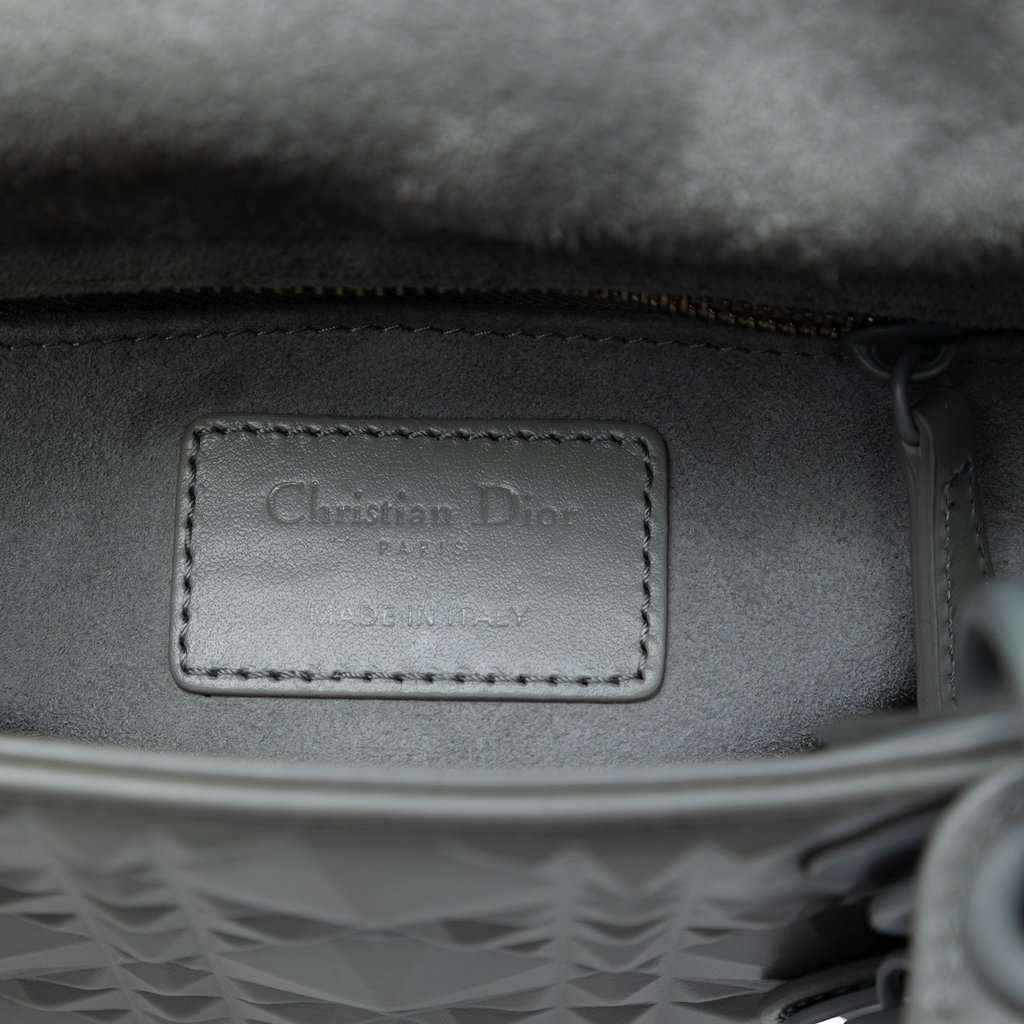 Dior Mini Ultra Matte Calfskin Diamond Cannage Lady Dior Grey Leather Very good - Box View