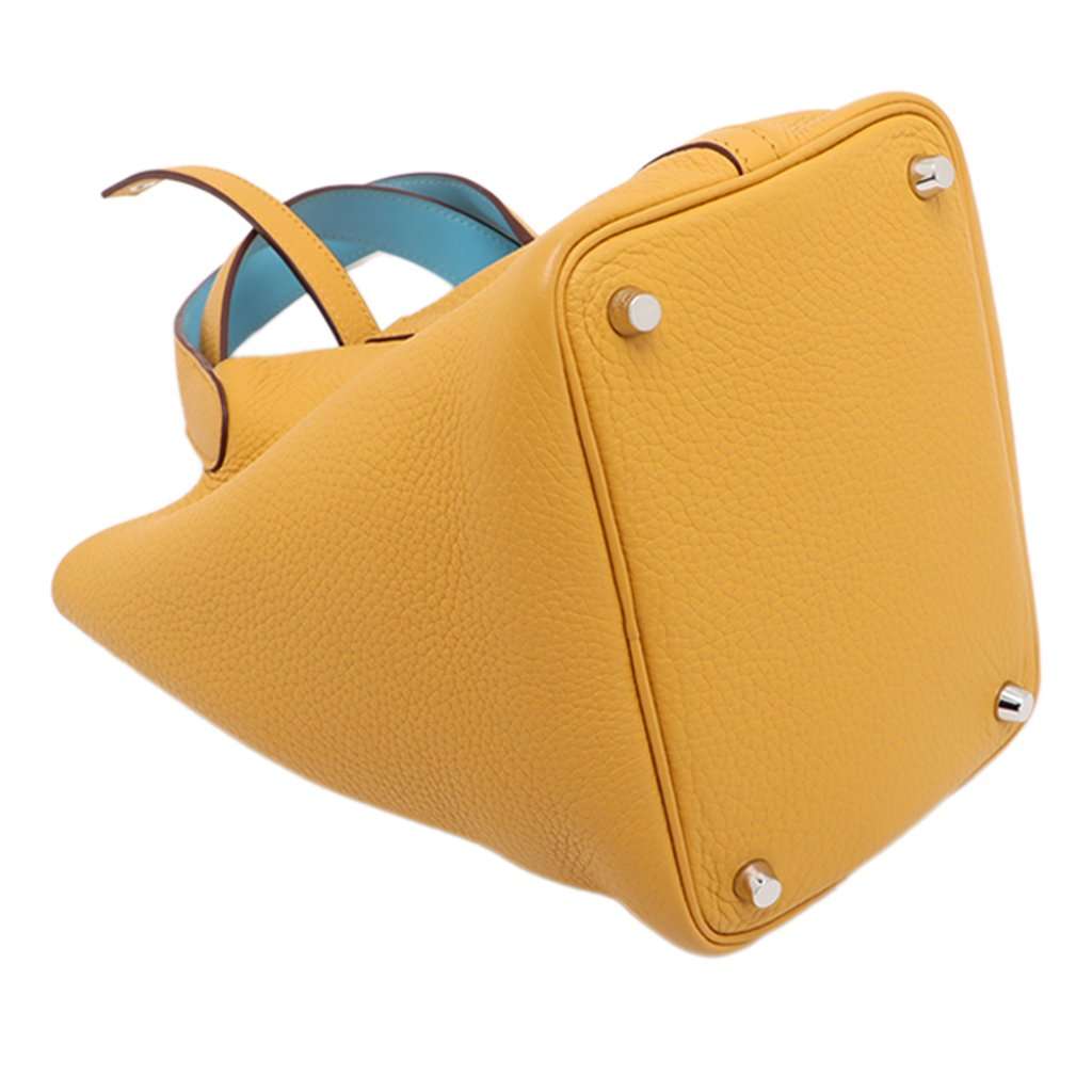 Hermès Clemence and Swift Picotin Lock 18 Eclat Yellow Leather Very good condition - Inside View