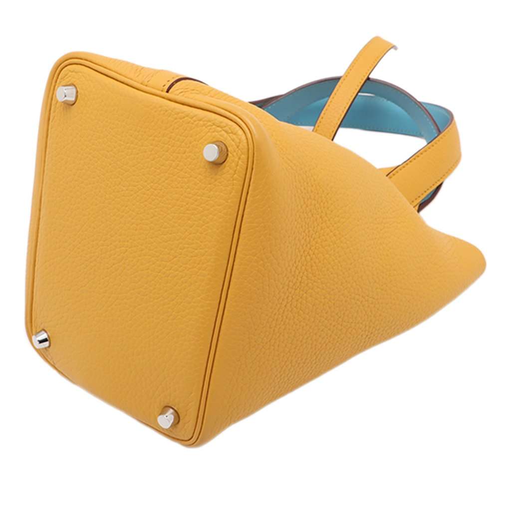 Hermès Clemence and Swift Picotin Lock 18 Eclat Yellow Leather Very good condition - Model View