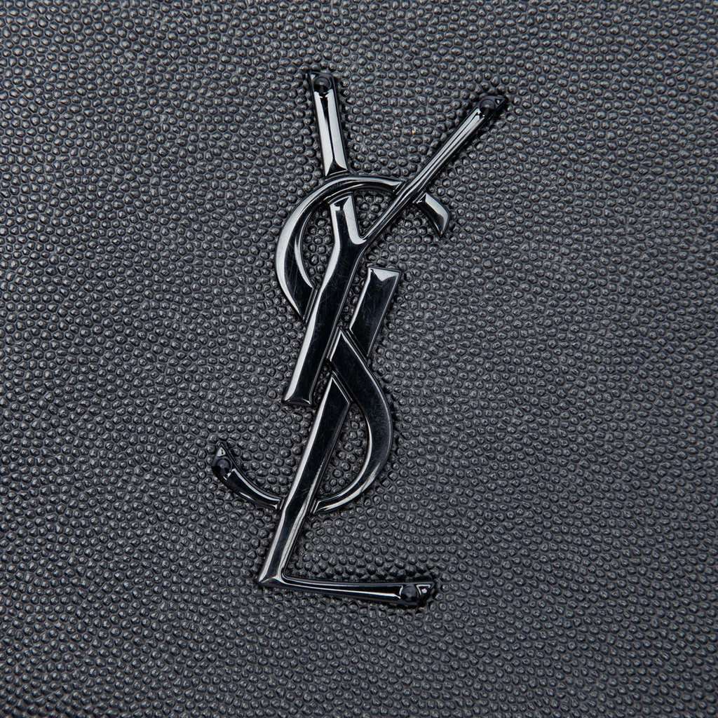 Saint Laurent Grain de Poudre Monogram Monochrome Kate Clutch Black Leather Very good condition - Box View