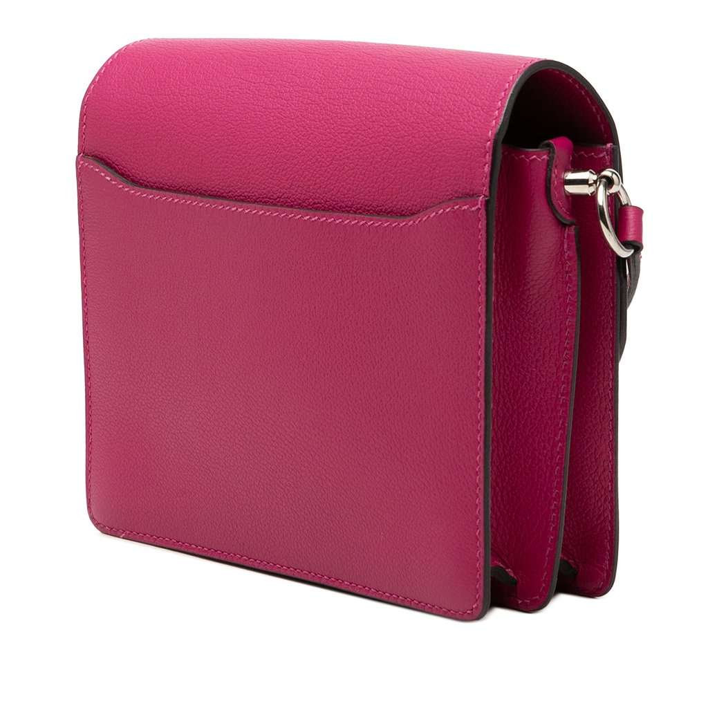 Hermès Mini Evercolor Sac Roulis 18 Pink Leather Very good condition - Back View