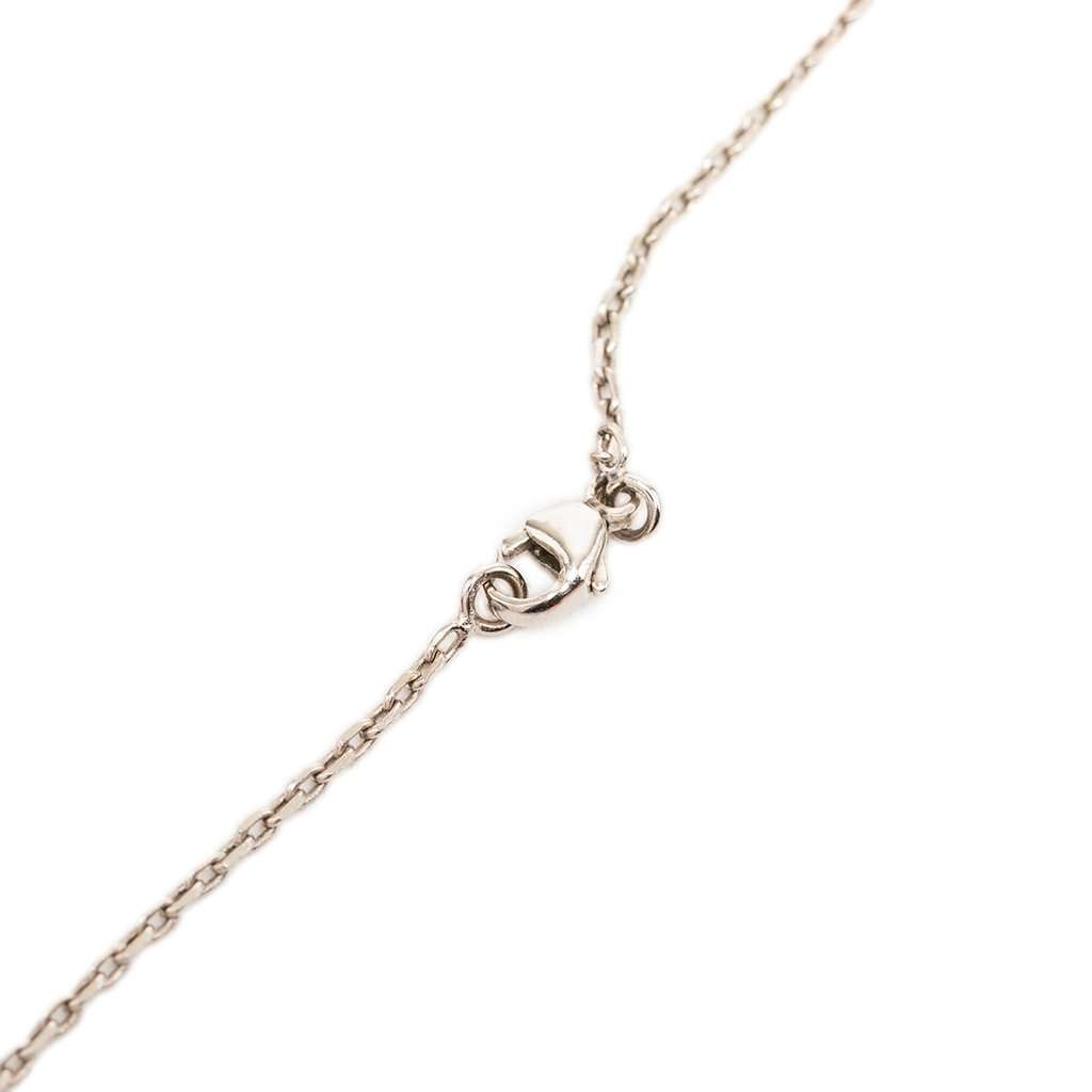 Hermès Palladium Plated and Swift O Kelly Pendant Necklace Silver Metal Very good - Inside View