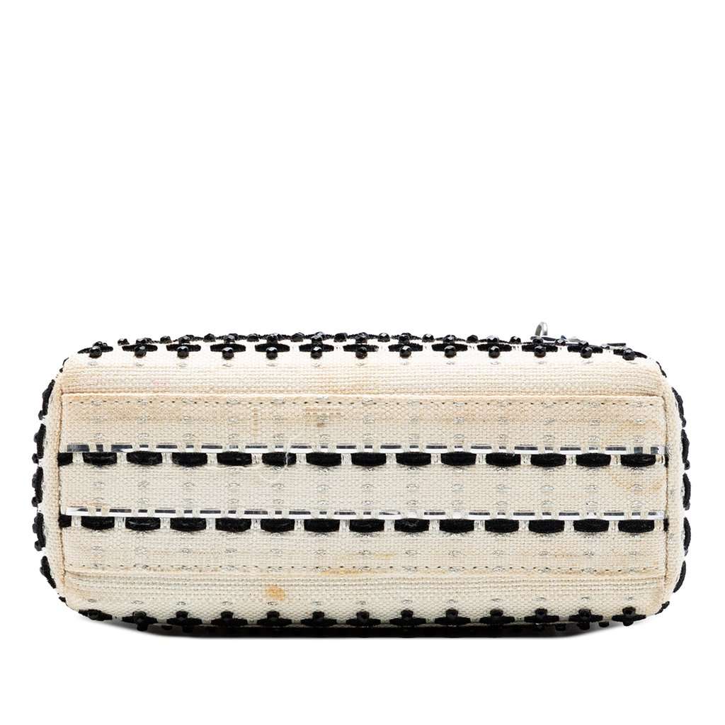 Dior Mini Canvas Bead and Sequin Embellished Lady Dior White Very good - Inside View