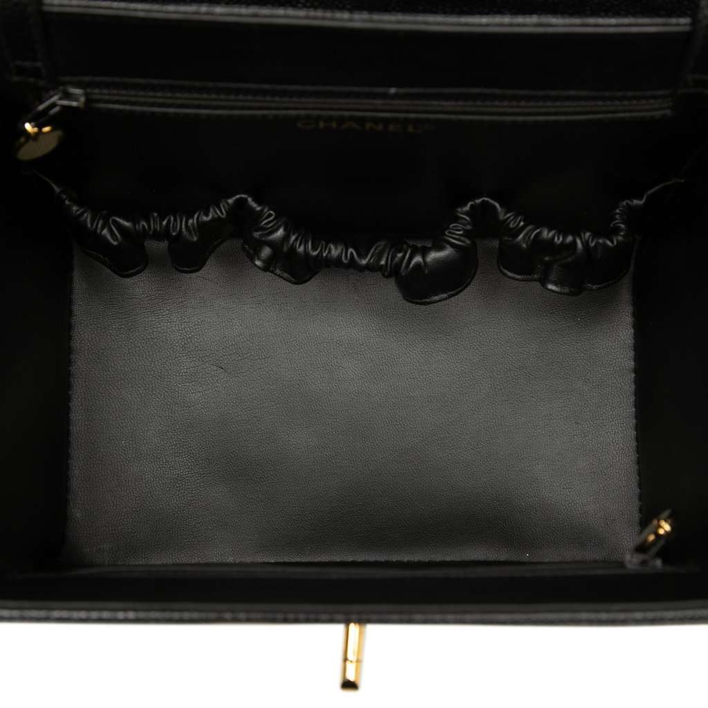 Chanel CC Caviar Vanity Box Case Black Leather Very good - Model View