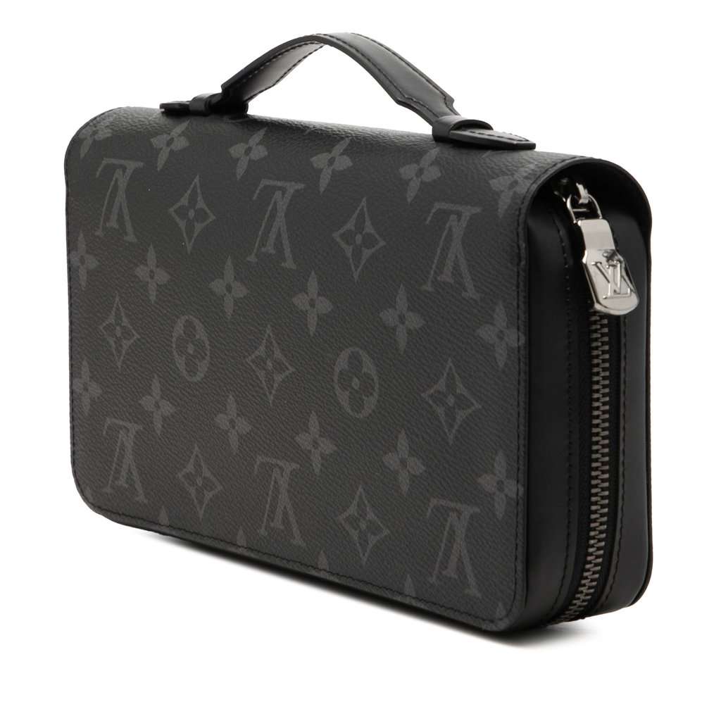 Louis Vuitton Monogram Eclipse Zippy XL Wallet Black Very good condition - Back View