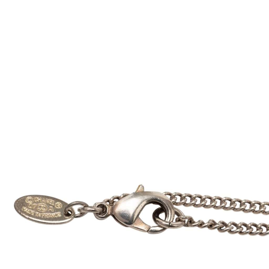 Chanel CC Gold Plated Enamel and Strass Pendant Necklace Gold Metal Very good condition - Box View