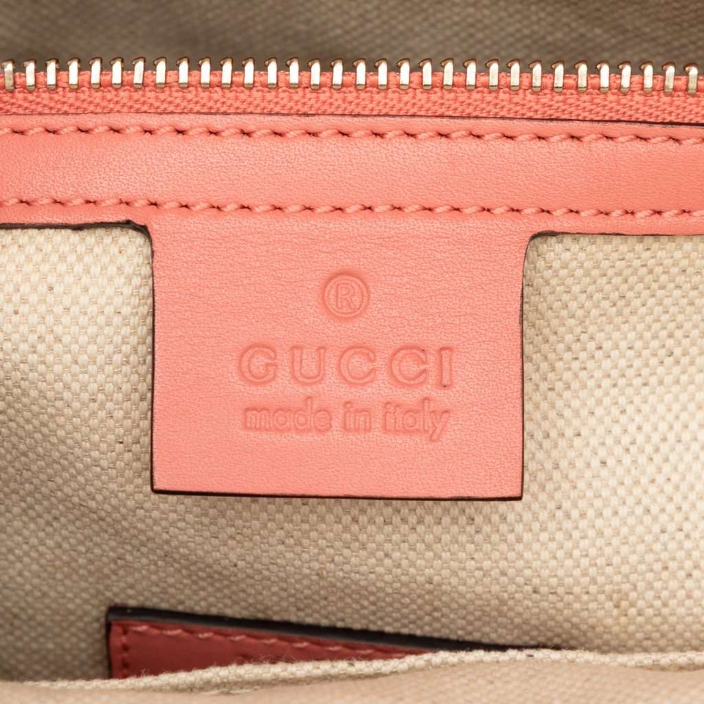 Gucci GG Marmont Calfskin Ribbon Tote Pink Leather Very good condition - Box View