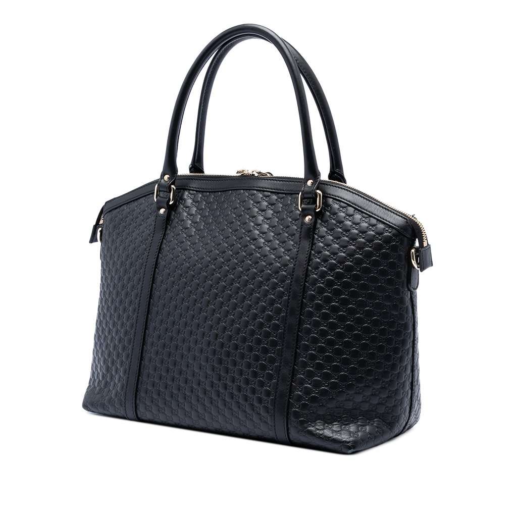 Gucci Large Microguccissima Dome Satchel Black Leather Very good condition - Back View