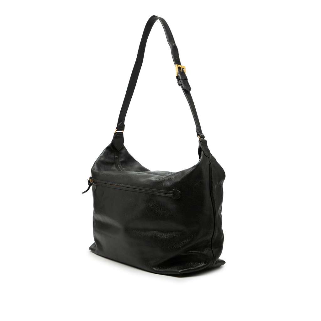 Chanel Large CC Caviar Hobo Black Leather Very good condition - Back View
