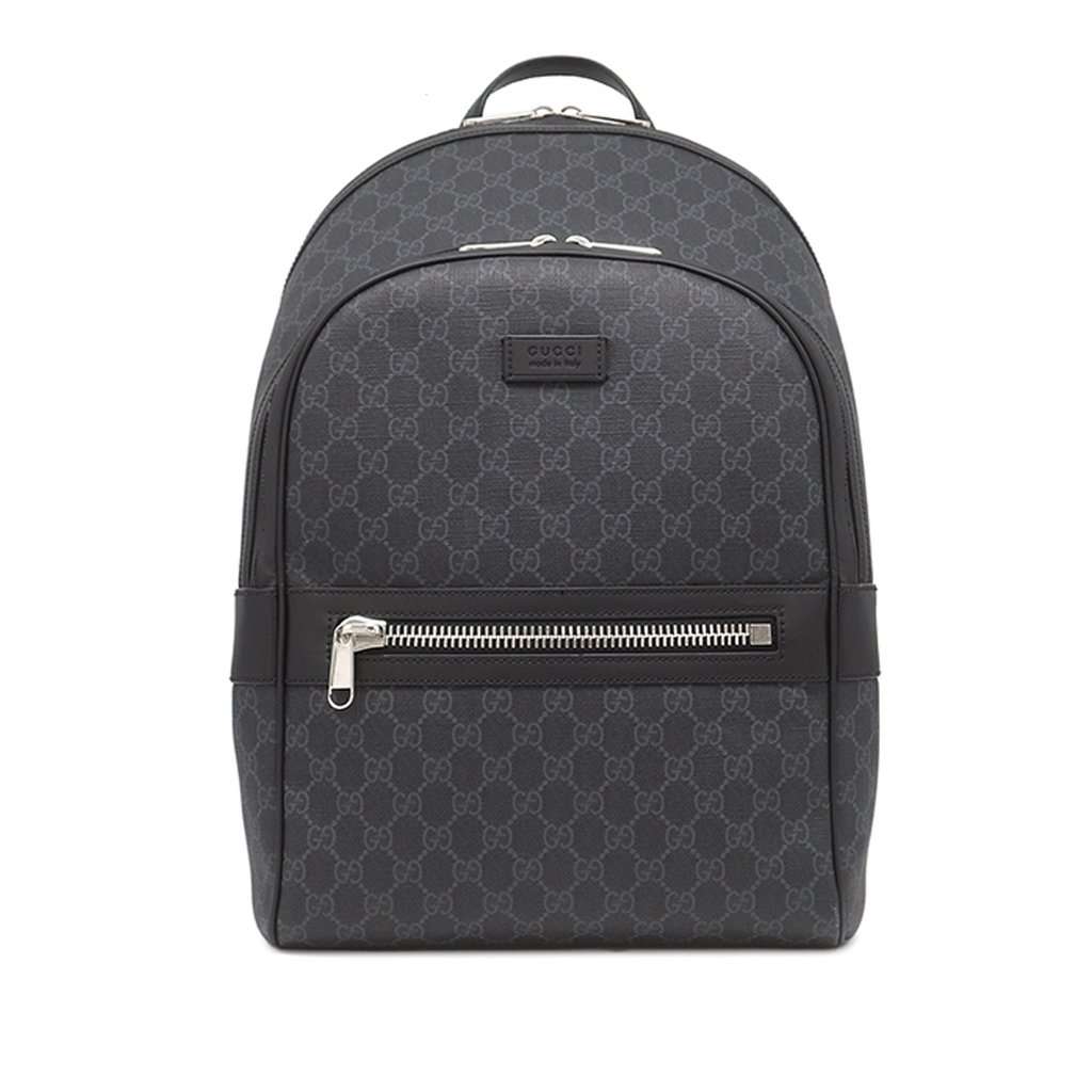Gucci GG Supreme Web Backpack Black Very good condition - Front View