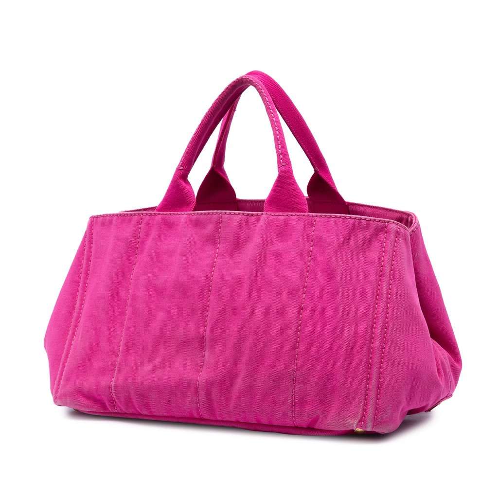 Prada Canvas Canapa Logo Tote Pink Very good - Back View