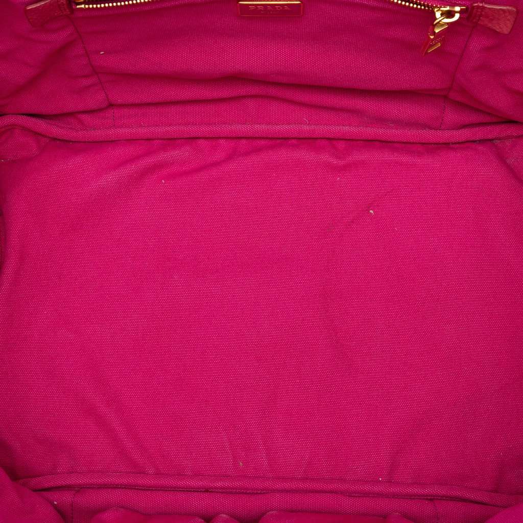Prada Canvas Canapa Logo Tote Pink Very good - Model View
