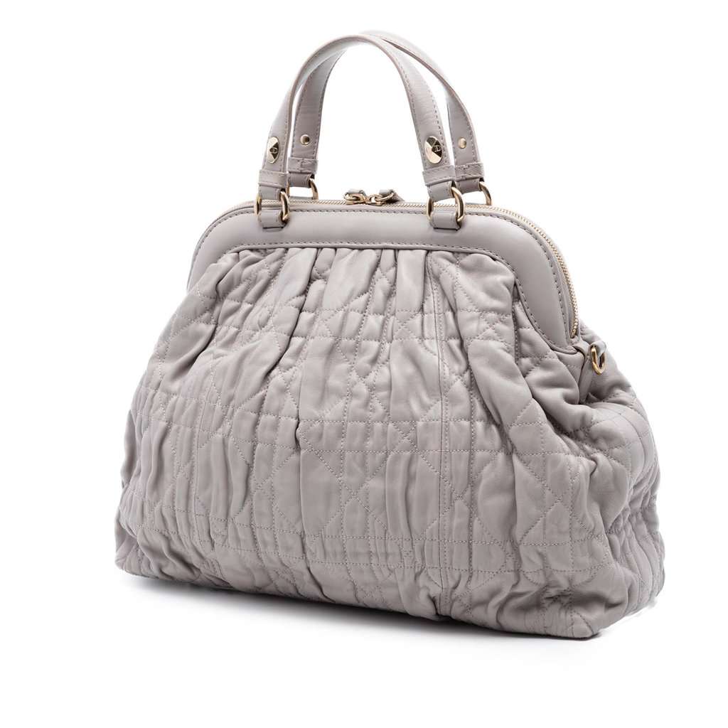 Dior Lambskin Gaufre Cannage Delices Frame Satchel MultiColor Leather Very good condition - Back View