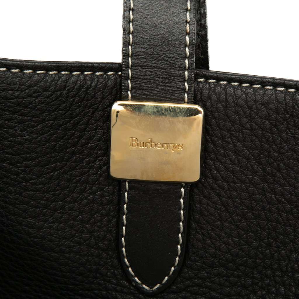 Burberry Leather Tote Black Leather Very good - Box View