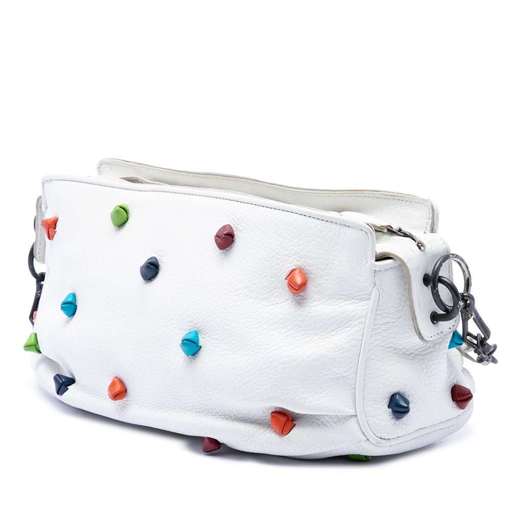 Bottega Veneta Grained Calfskin Toggle Crossbody White Leather Very good condition - Back View