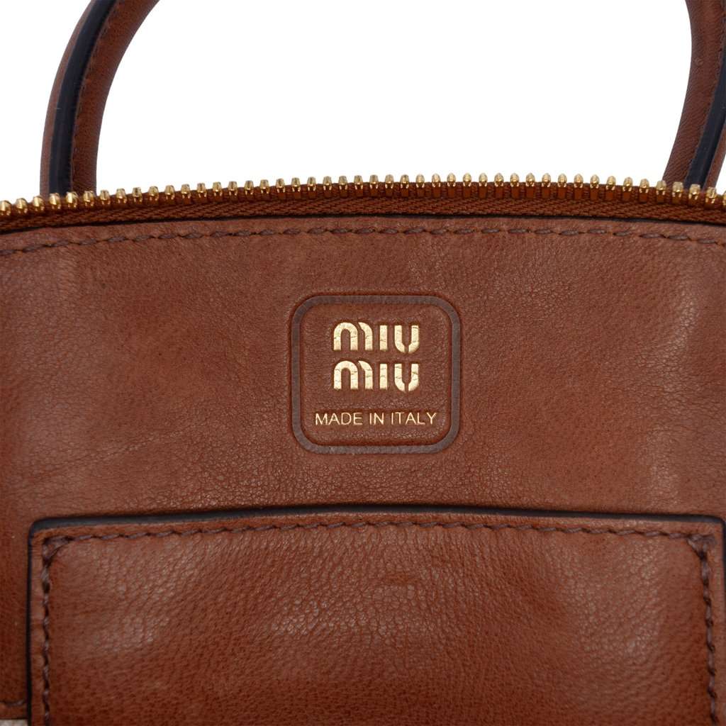 Miu Miu Mini Nappa Aventure Satchel Brown Leather Very good - Box View