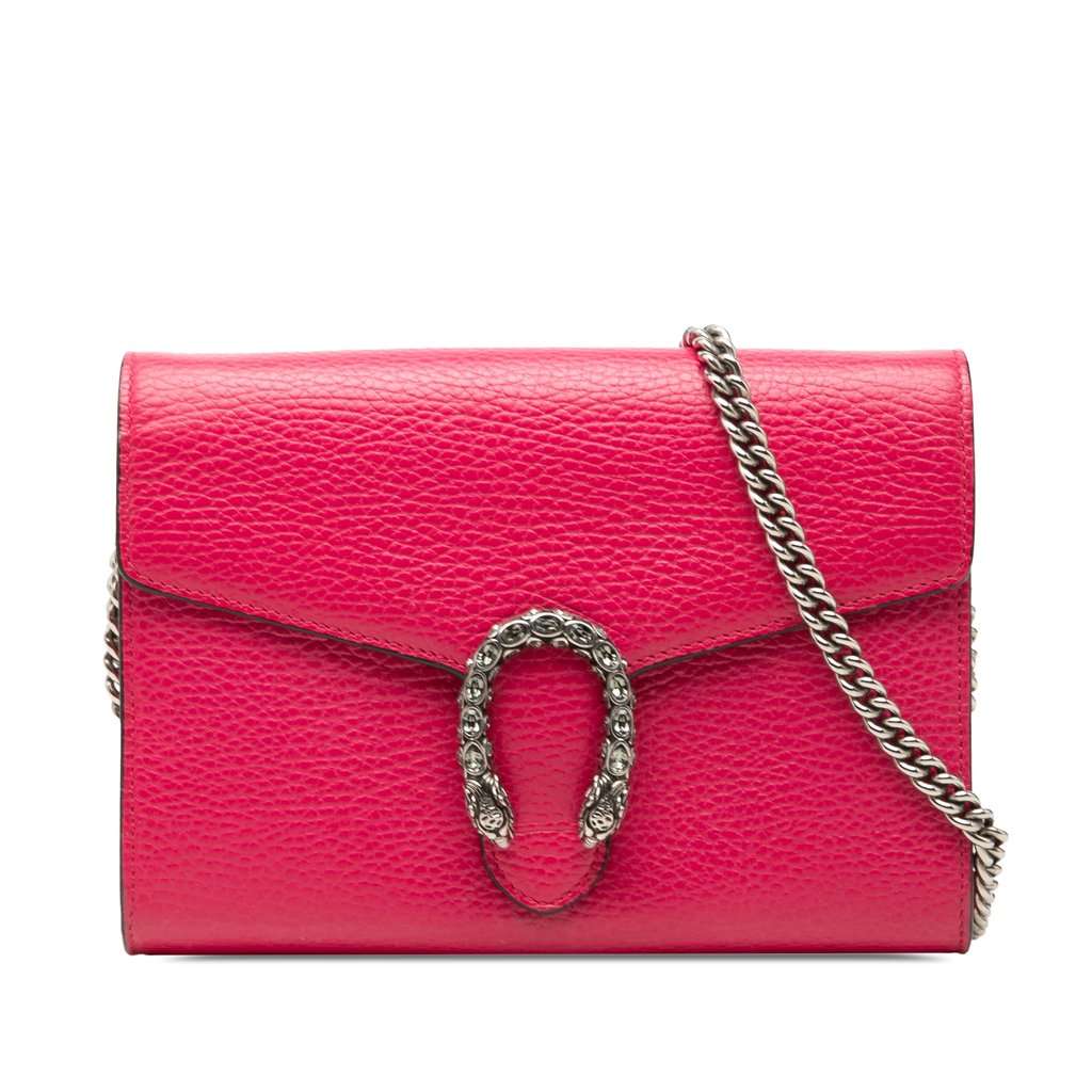 Gucci Calfskin Dionysus Wallet on Chain Pink Leather Very good condition - Front View
