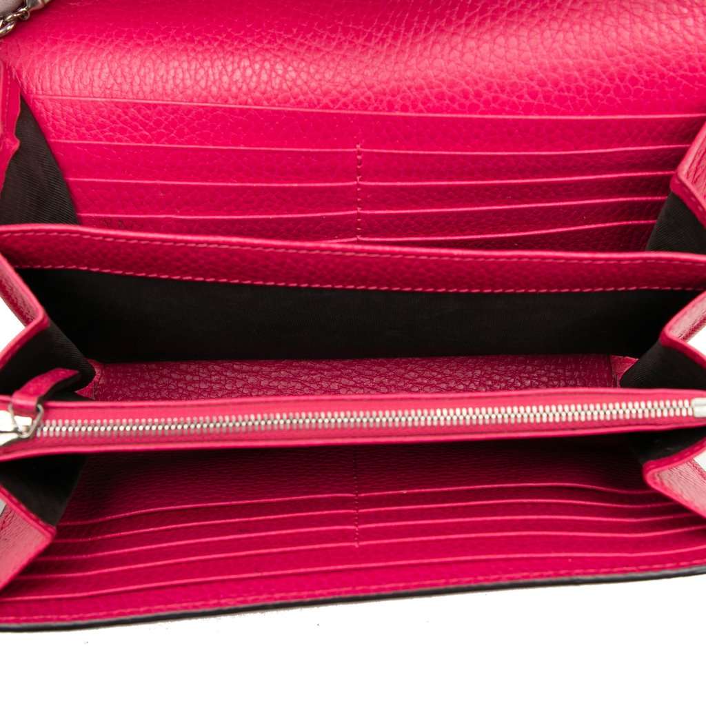 Gucci Calfskin Dionysus Wallet on Chain Pink Leather Very good condition - Model View
