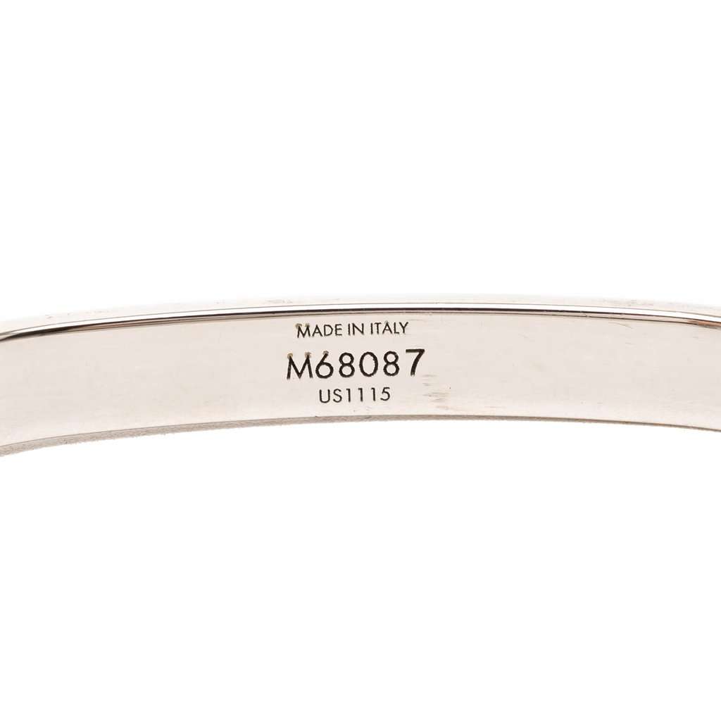 Louis Vuitton Brass Hinge Lock Bangle Silver Metal Very good - Model View