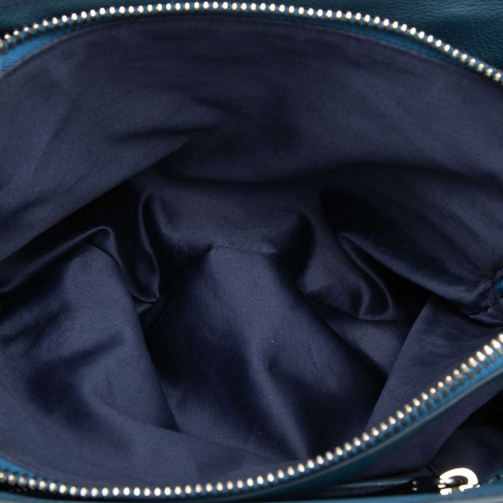 Miu Miu Small Vitello Phenix Satchel Blue Leather Very good - Model View