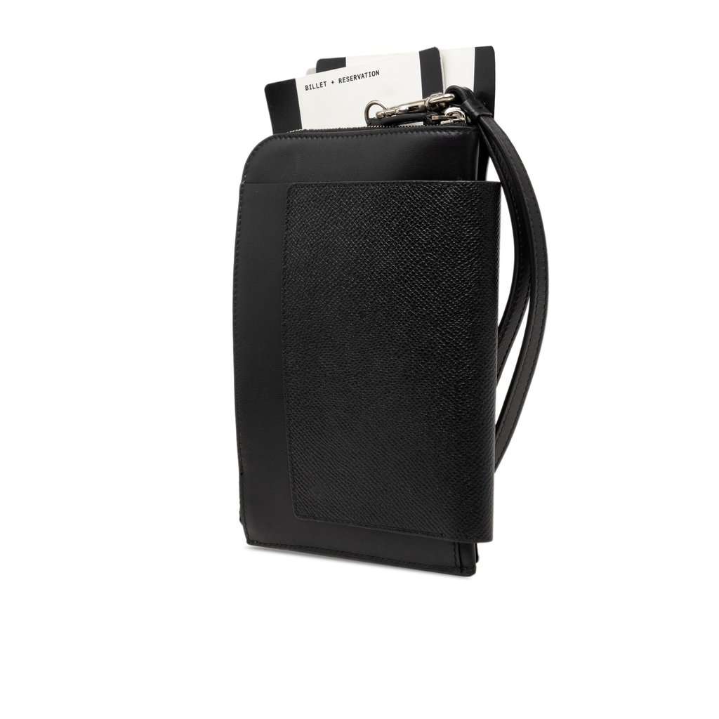 Balenciaga Leather Passport Phone Case Holder Black Leather Very good condition - Back View