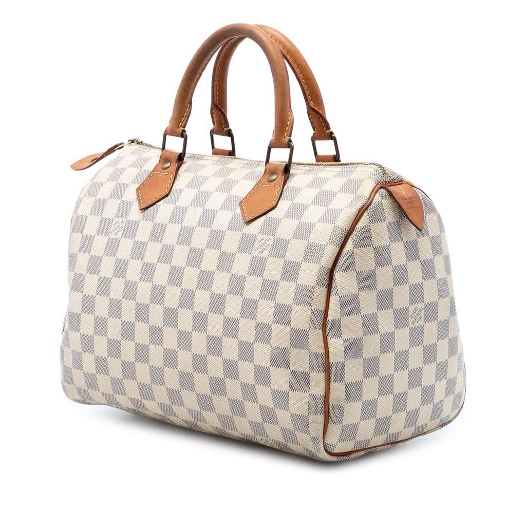 Louis Vuitton Damier Azur Speedy 30 White Very good condition - Back View