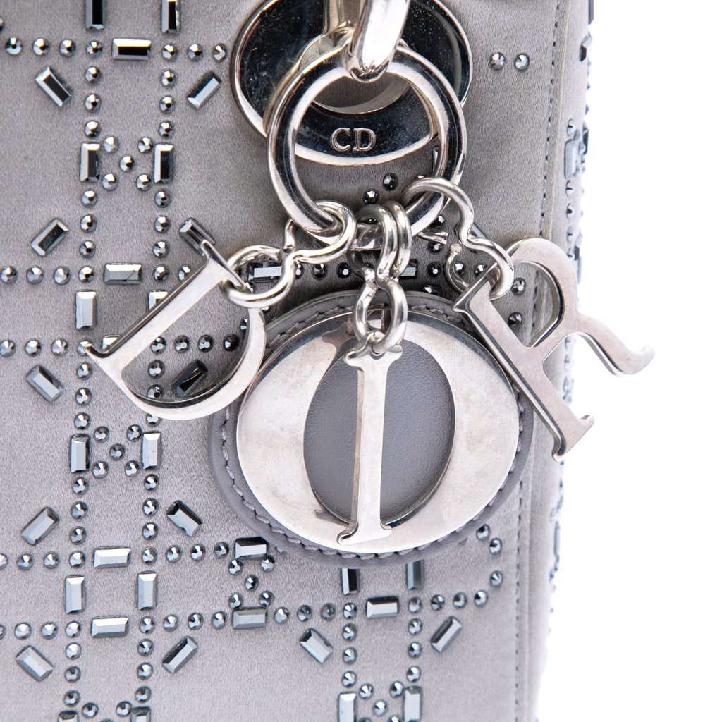 Dior Mini Satin Cannage Crystal Embellished Lady Dior MultiColor Very good condition - Box View