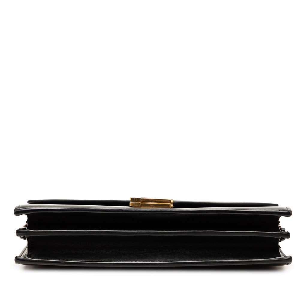 Saint Laurent Smooth Calfskin Monogram Cassandra Clasp Bag Black Leather Very good condition - Inside View