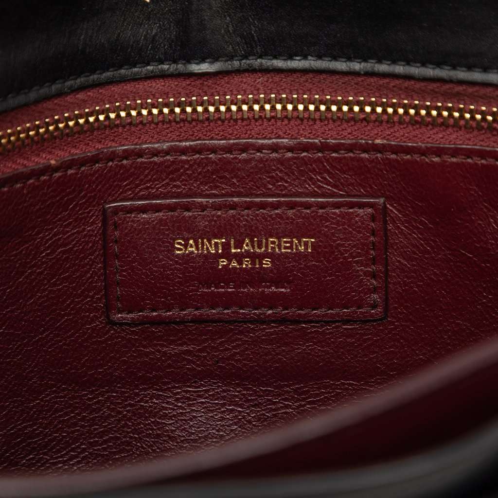 Saint Laurent Smooth Calfskin Monogram Cassandra Clasp Bag Black Leather Very good condition - Box View