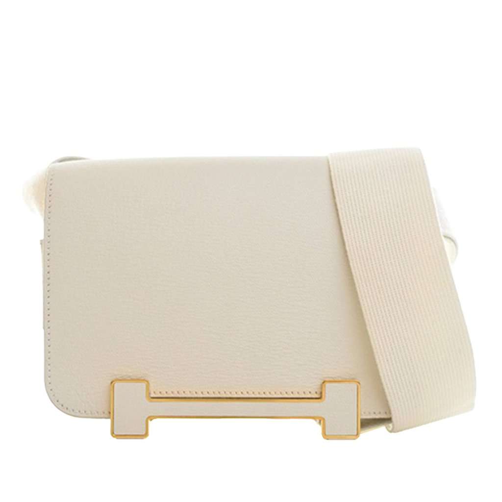 Hermès Chevre Mysore Geta White Leather Very good condition - Front View
