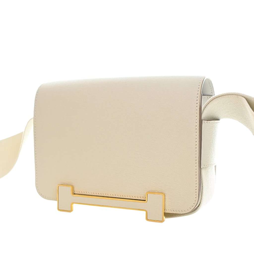 Hermès Chevre Mysore Geta White Leather Very good condition - Model View