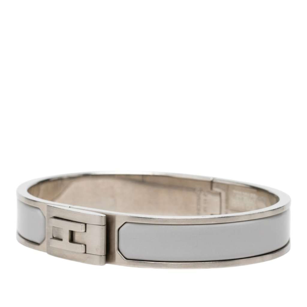Hermès Palladium Plated Enamel Jet Bracelet MultiColor Very good - Back View