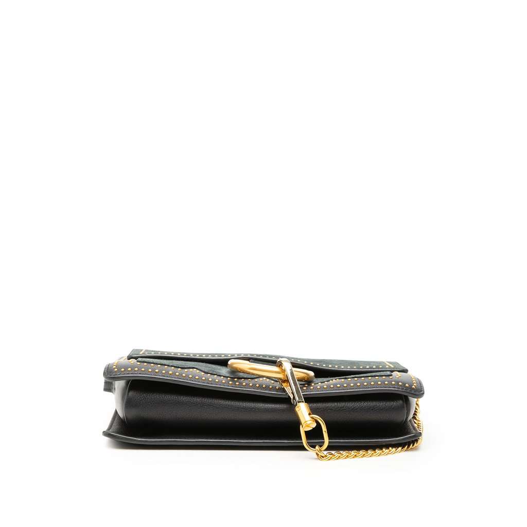 Chloé Small Studded Suede and Calfskin Faye Crossbody Green Leather Very good - Inside View