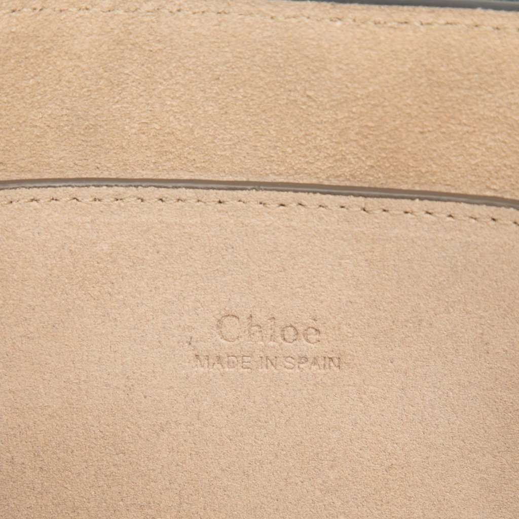 Chloé Small Studded Suede and Calfskin Faye Crossbody Green Leather Very good - Box View