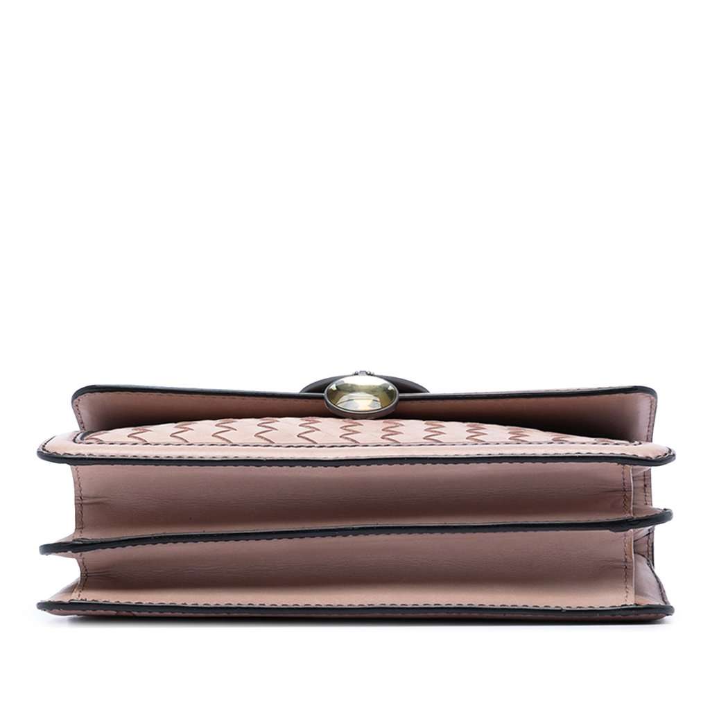 Bottega Veneta Nappa Intrecciato Mirror Lens Double Sided Flap Shoulder Bag Brown Leather Very good - Inside View