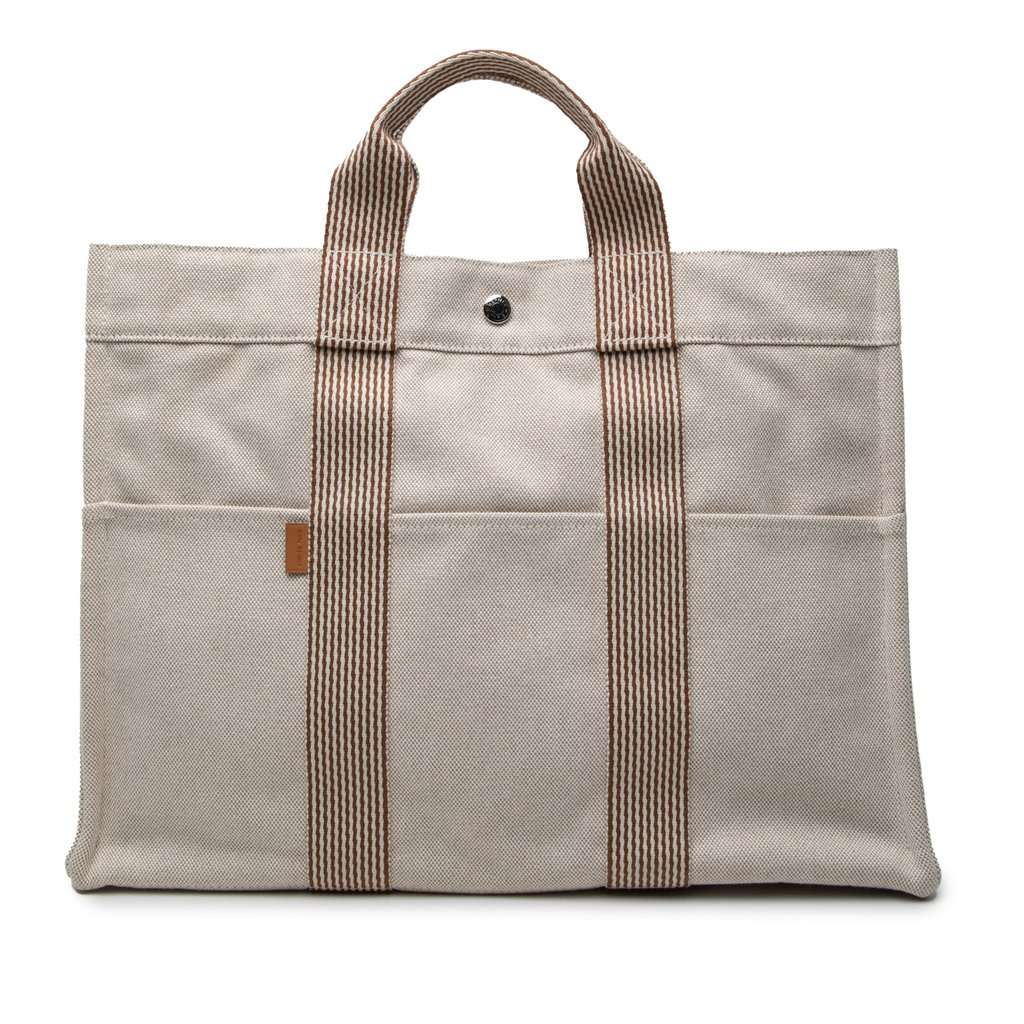 Hermès Canvas Fourre Tout MM Beige Very good - Front View
