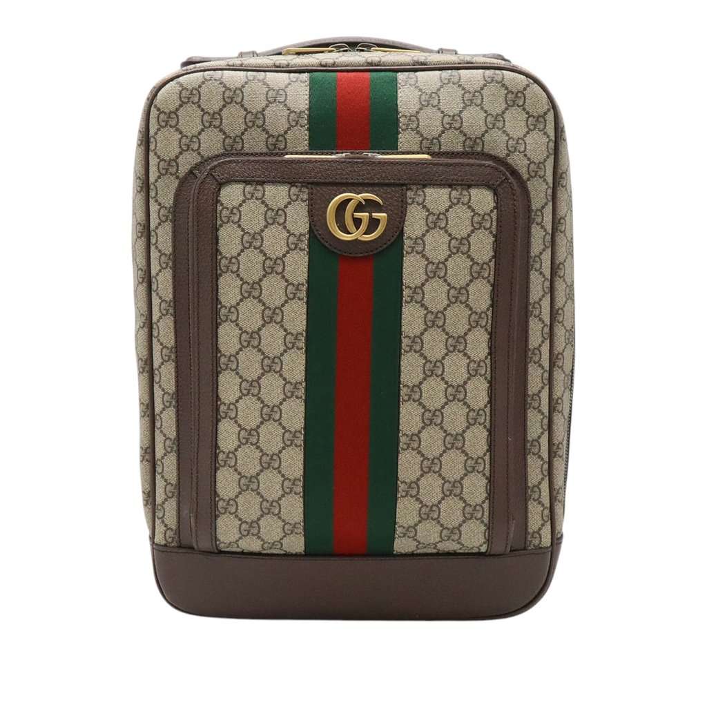 Gucci Medium GG Supreme Web Ophidia Backpack Beige Very good condition - Front View