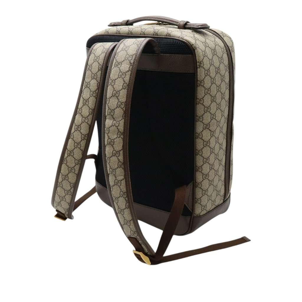 Gucci Medium GG Supreme Web Ophidia Backpack Beige Very good condition - Back View