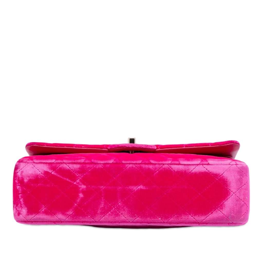 Chanel Medium Classic Velvet Double Flap Pink Very good condition - Inside View