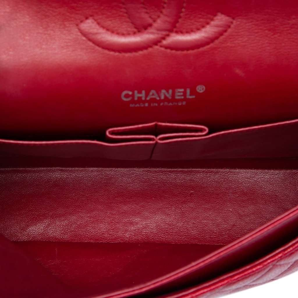 Chanel Medium Classic Caviar Double Flap Red Leather Very good - Model View