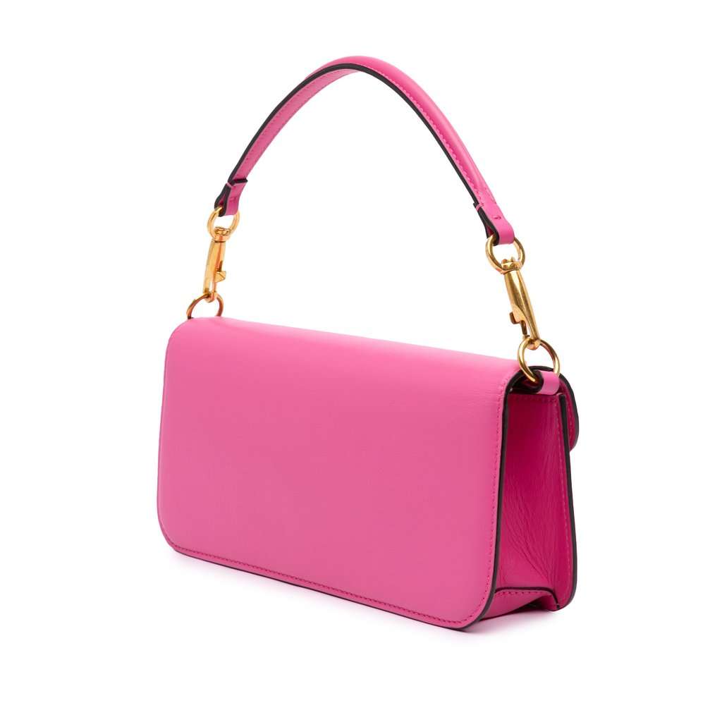 Valentino Medium Calfskin VLogo Loco Satchel Pink Leather Very good condition - Back View