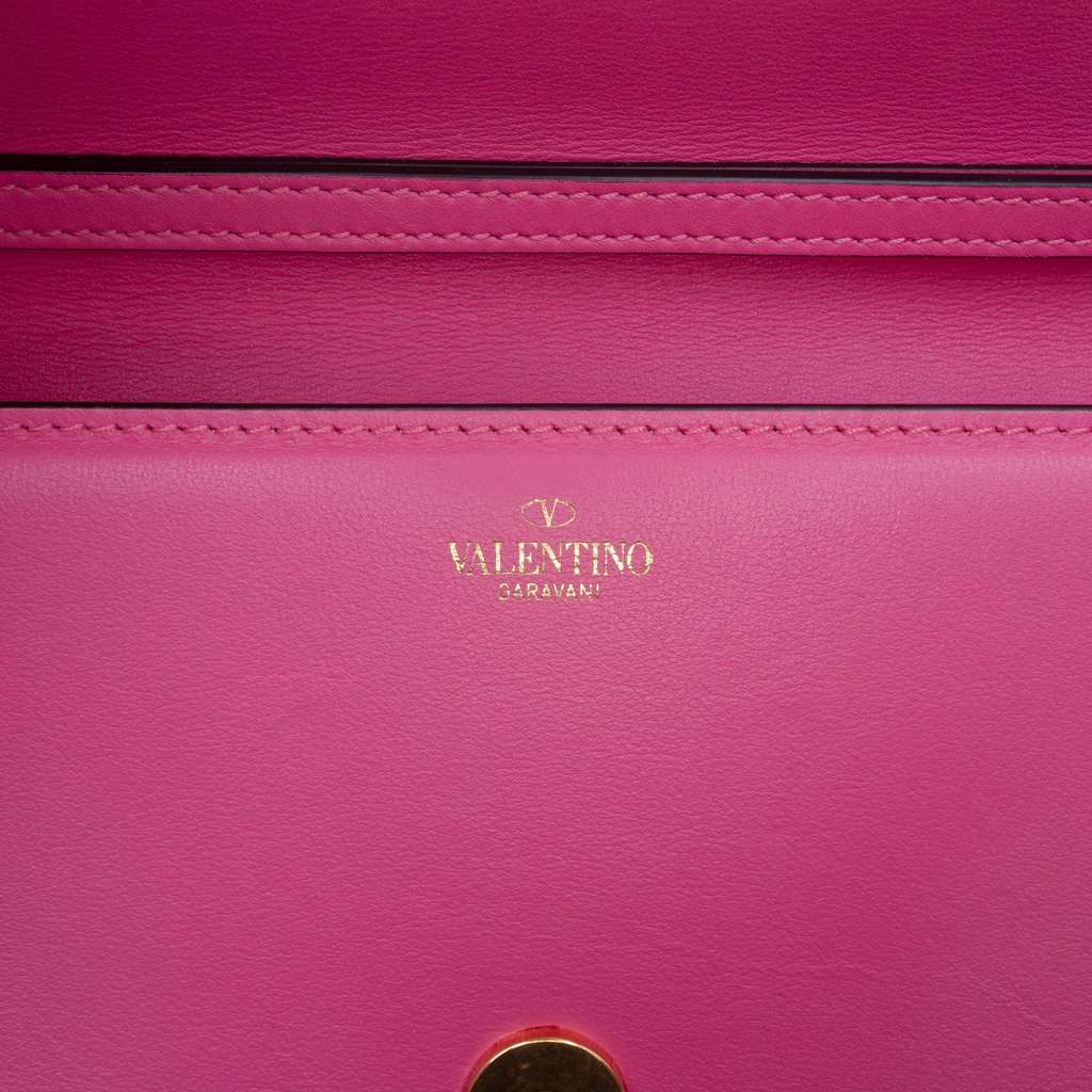Valentino Medium Calfskin VLogo Loco Satchel Pink Leather Very good condition - Box View