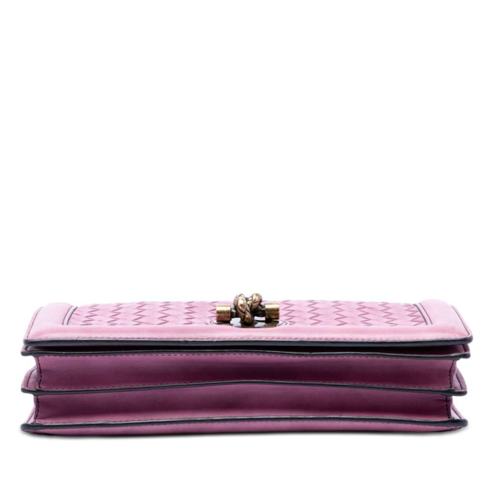 Bottega Veneta Nappa Intrecciato Olimpia Knot Shoulder Bag Pink Leather Very good - Inside View