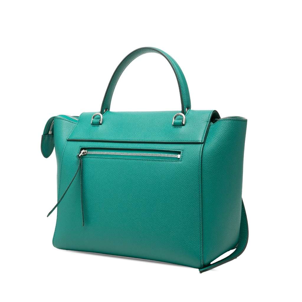 Celine Micro Grained Calfskin Belt Bag Green Leather Very good condition - Back View