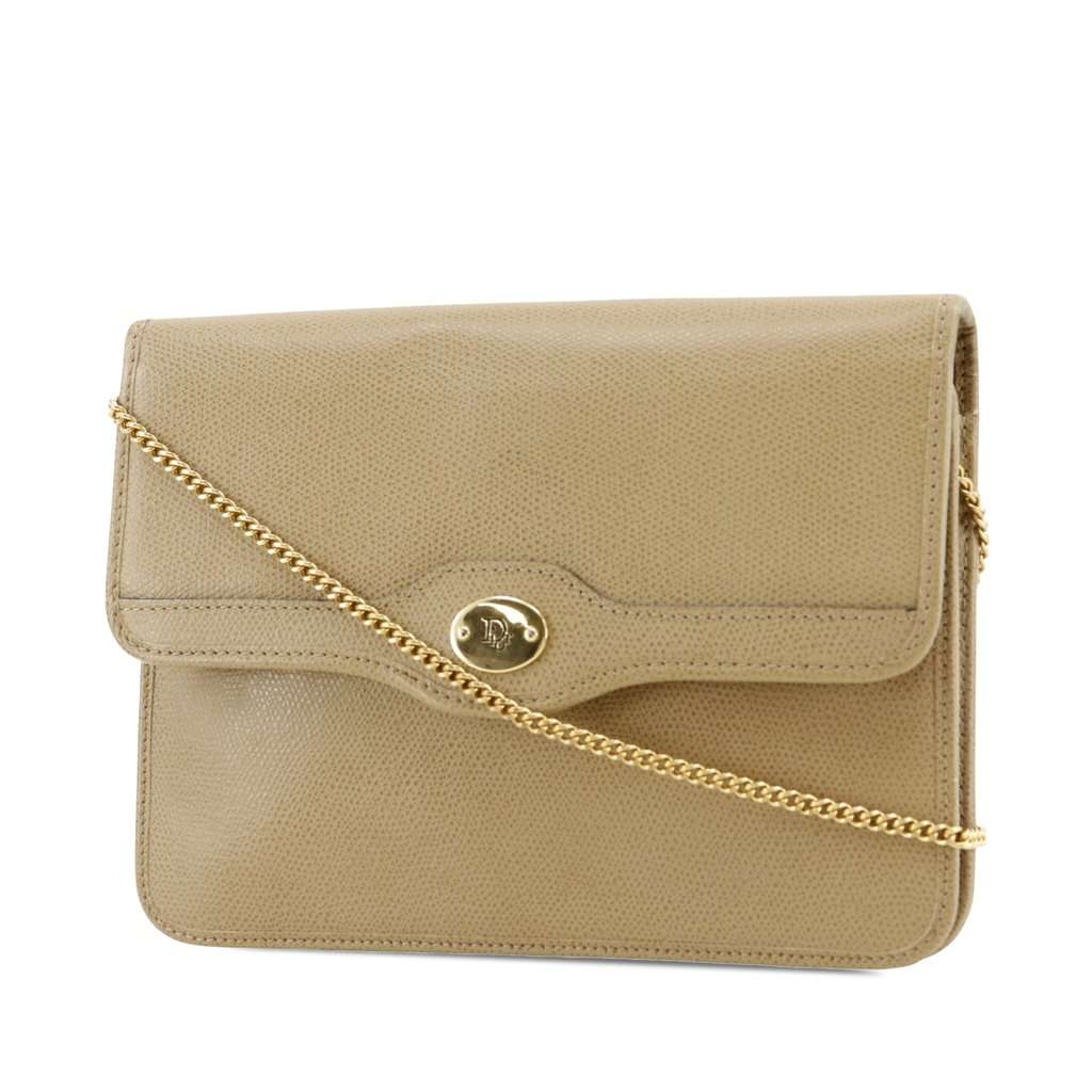 Dior Leather Chain Crossbody Beige Leather Very good condition - Back View