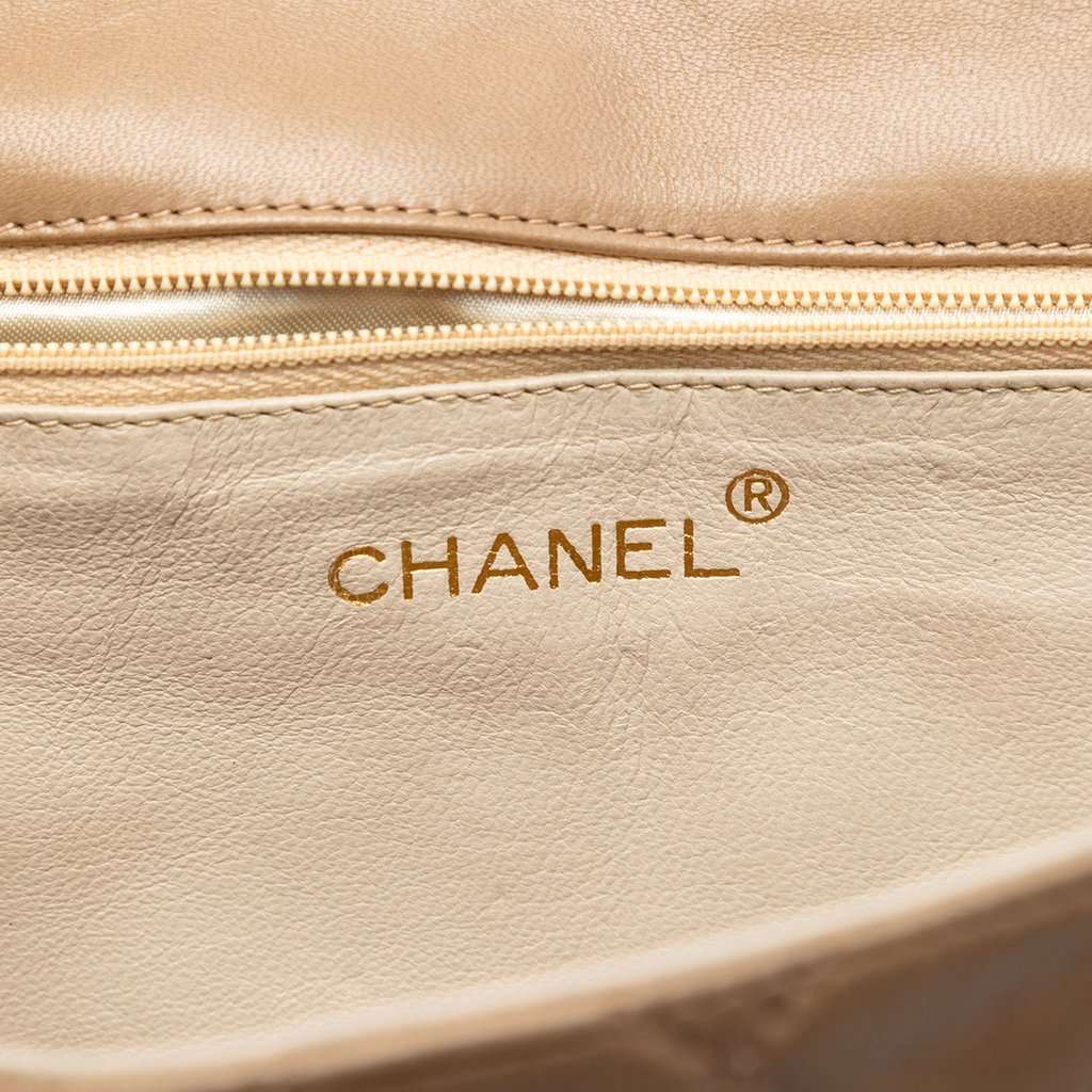 Chanel Quilted Lambskin Tassel Flap Beige Leather Very good condition - Box View